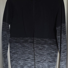 Xersion Quick-Dri Men’s Striped 1/4 Zip Pullover Mock Neck Shirt Black Gray M