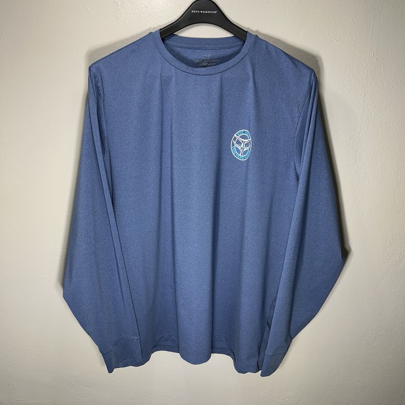 Vineyard Vines Performance Men’s XL Blue Long Sleeve Crew Neck Stretch Whale gallery