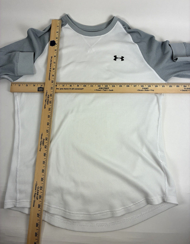 Under Armour Men's Large Waffle Knit Long Sleeve Crew Neck Shirt White Gray gallery