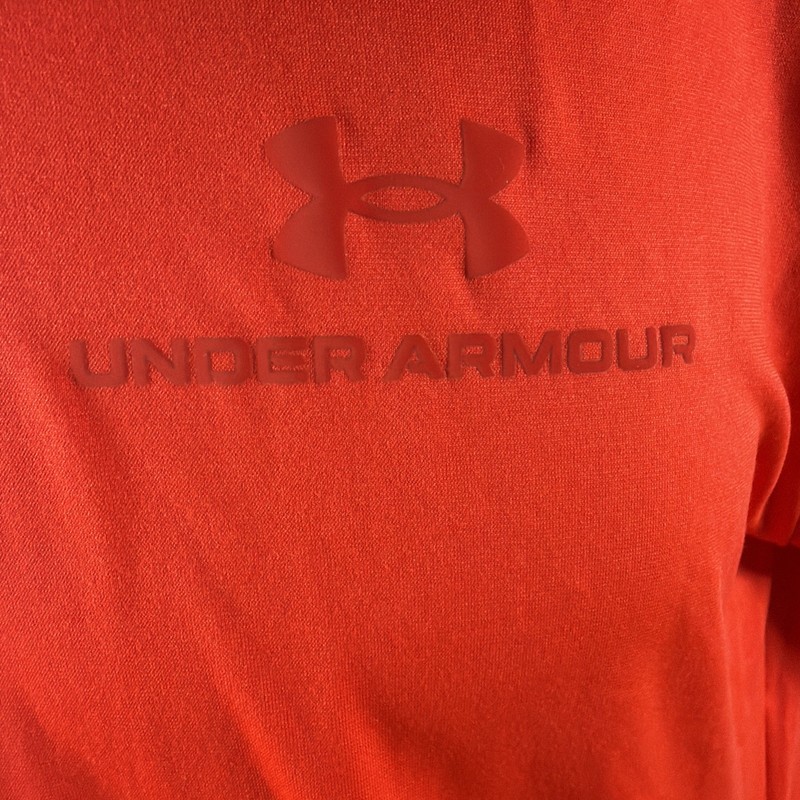 Under Armour Rush Mens Athletic Shirt Sz Small Red Orange Loose NEW NWT $45 gallery