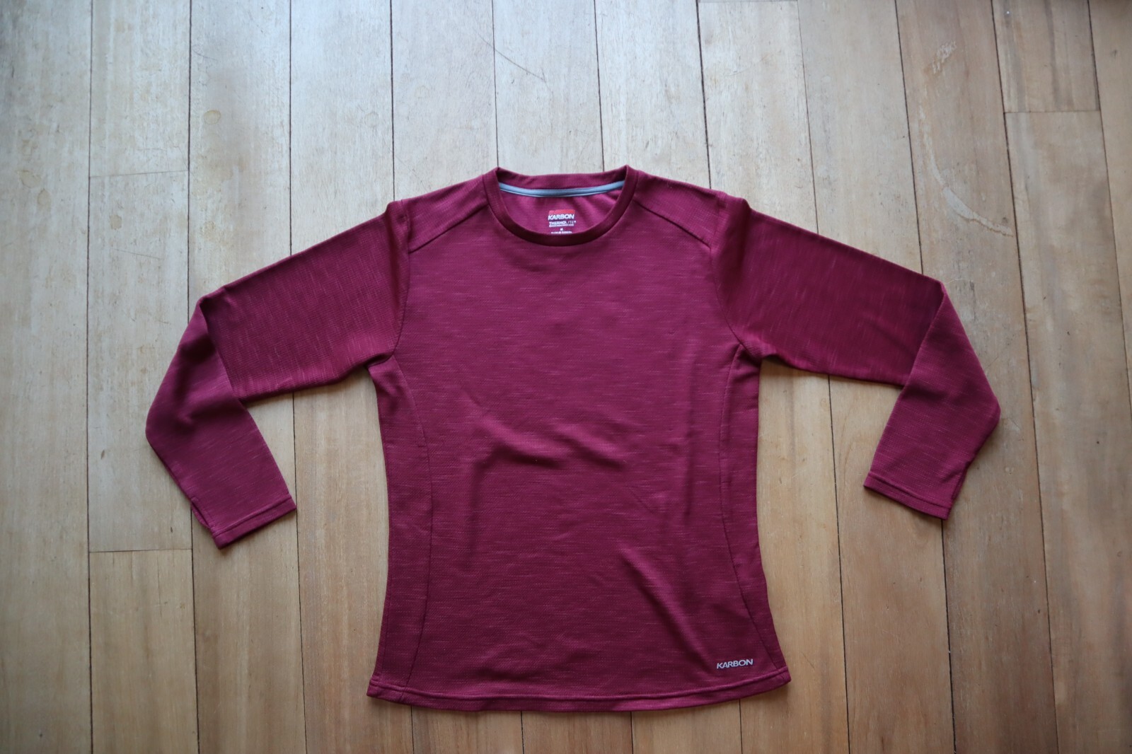 Rust Brick Red KARBON Thermolite LS Pullover Stretchy Shirt Medium gallery