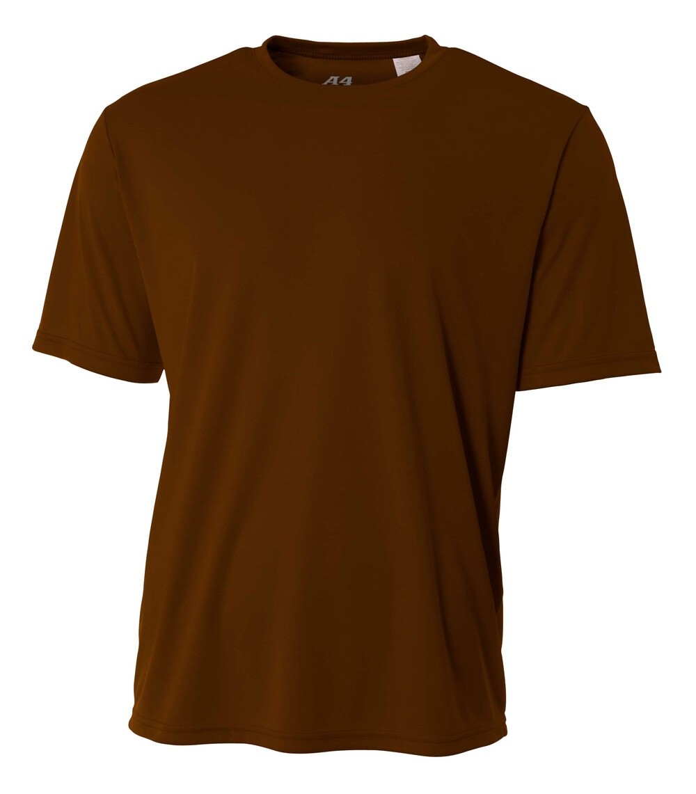 A4 Mens Dri-Fit Workout Performance Crew Jogging T-Shirt - N3142 - COLOR : BROWN gallery