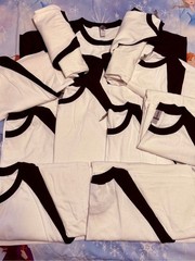 Gildan White Tee with Black Ringer Trim – Heavy Cotton Bundle of 11 Tee’s.