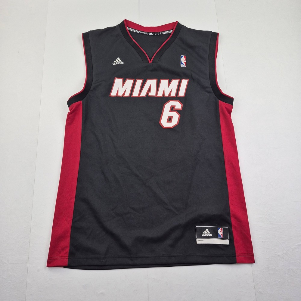 ADIDAS Top Medium Black Men's 100% Polyester Basketball NBA Miami 6 LeBron James