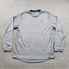 Hurley Buckle Shirt Mens Medium Gray Crew Long Sleeve Athletic Performance Tee