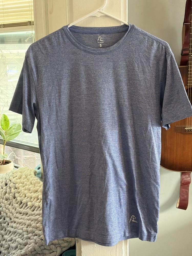 Rhoback Blitz Tech Performance Short Sleeve Heather Blue T-Shirt Size Small