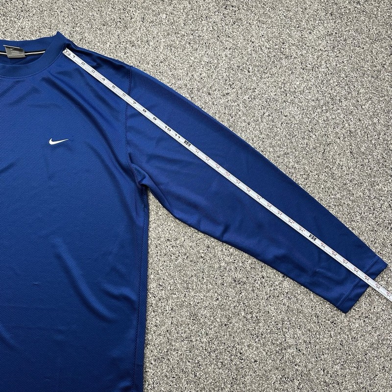 Vintage Nike Shirt Mens L Long Sleeve Mesh Dazzle Crew Neck Blue gallery