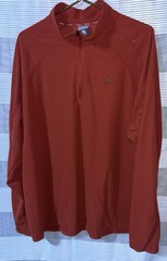 Vintage Nike ACG Sweater XXL Orange Fleece Mock Neck 1/4 Zip Waffle Pullover Men