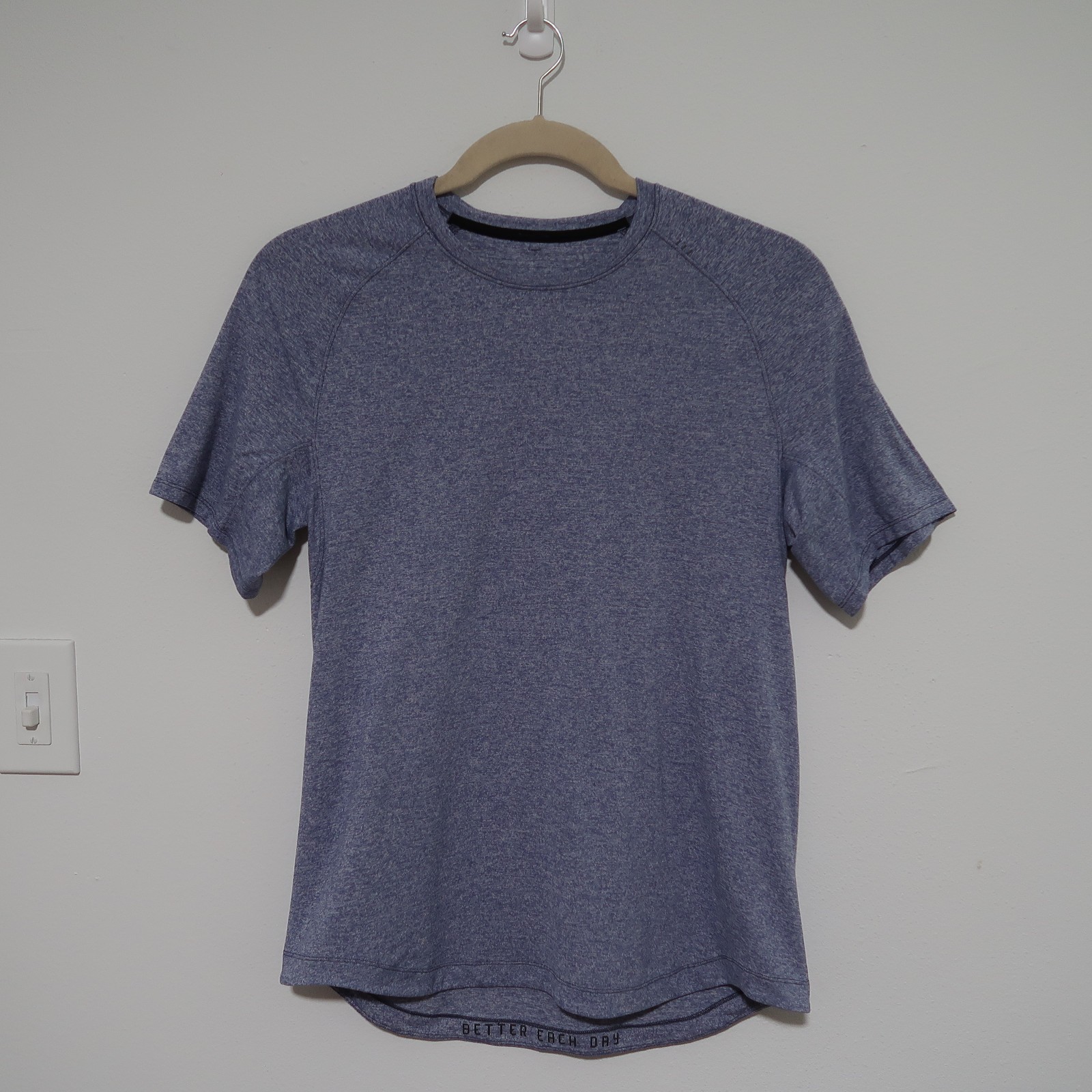 Lululemon Drysense Short Sleeve Performance Shirt Blue Heather Men's Large L gallery
