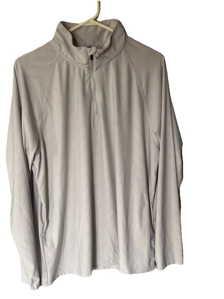 Men's Gerry Active Quarter Zip Jacket Pullover Long Sleeve Gray LG Breathable
