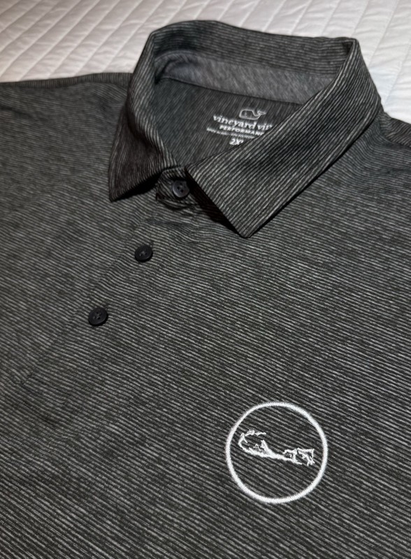 Vineyard Vines Mens 2XL Smoke Gray Heather Stripe Performance Stretch Polo Shirt gallery