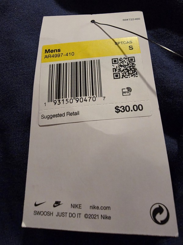 MENS NIKE SPORTSWEAR CLUB T-SHIRT NAVY SMALL NWT gallery