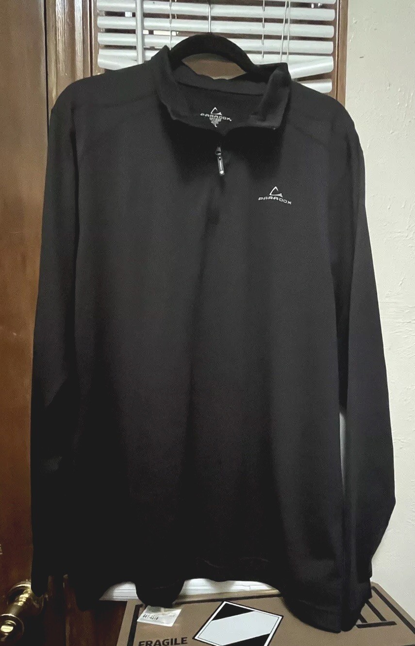 Paradox Black 1/4 Zipper Polyester Spandex Blend Top Sz XL gallery