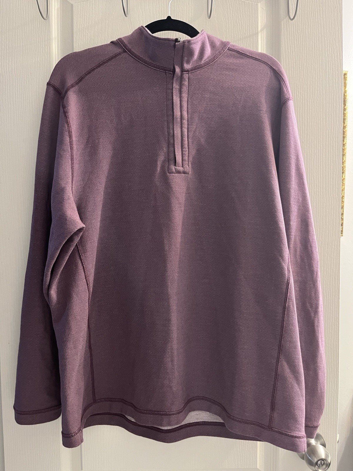 Tommy Bahama Men's Purple 1/4 Zip Pullover Long Sleeve Mock Neck L Reversible gallery