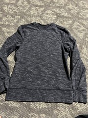 Lululemon Transit Long Sleeve V-Neck Marled Black Heavy Pullover Mens S