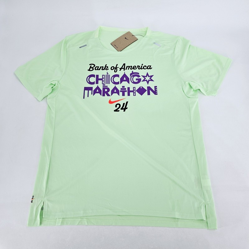 Nike Chicago Marathon 2024 Running Shirt Mens MEDIUM M Mint Green Active NEW gallery