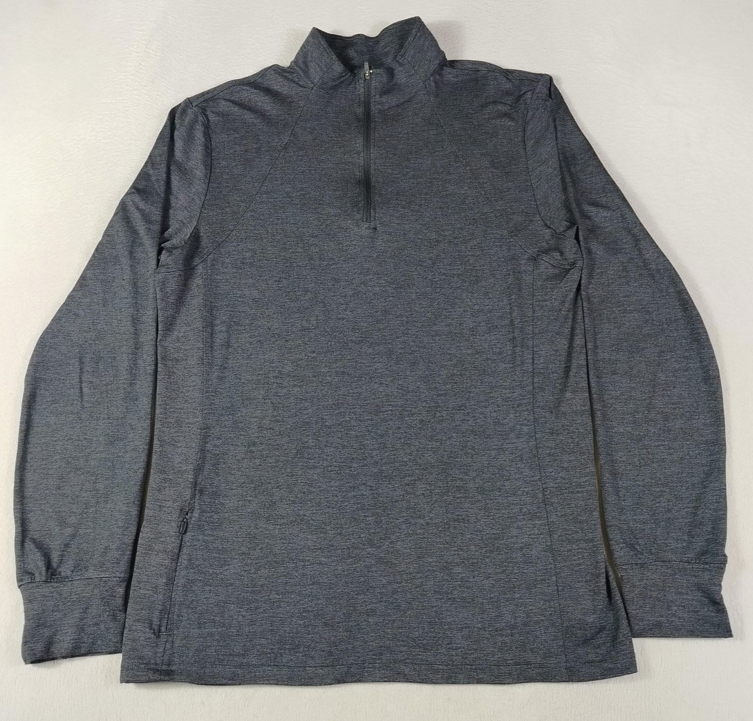 HYLETE Pullover Mens Medium Gray Quarter Zip Long Sleeve Athletic Activewear gallery