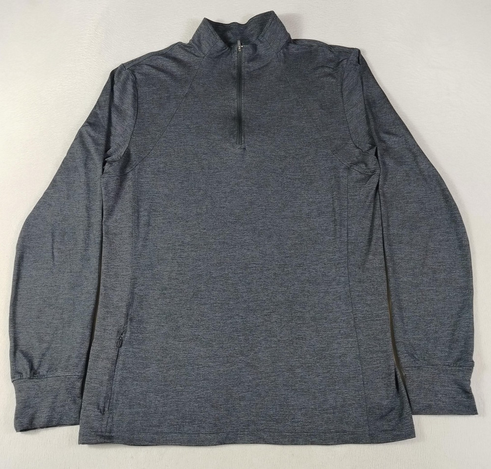 HYLETE Pullover Mens Medium Gray Quarter Zip Long Sleeve Athletic Activewear