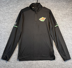 Minnesota Wild 1/4 Zip Pullover Men Small Black Adidas Climalite NHL