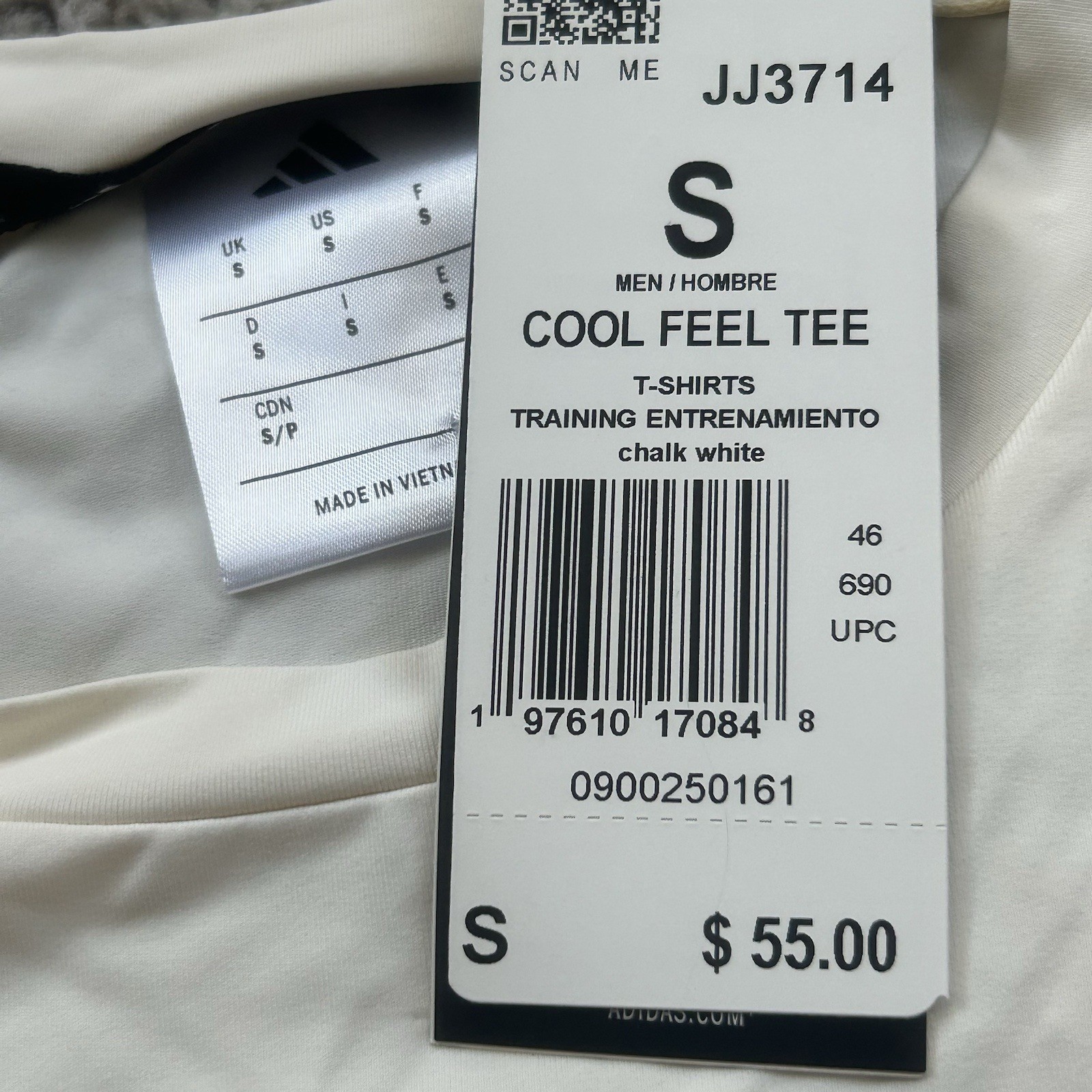 Adidas Cool feel Intensity Tee Mens Training Shirt Chalk White Size Small JJ3714 gallery