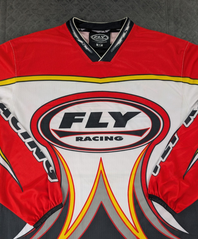 Fly Racing Jersey Motocross Long Sleeve Men Medium Y2K Graphic Print AOP gallery