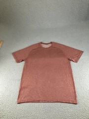 Lululemon Shirt Mens Medium Red Metal Vent Tech Stretch Short Sleeve Workout Gym