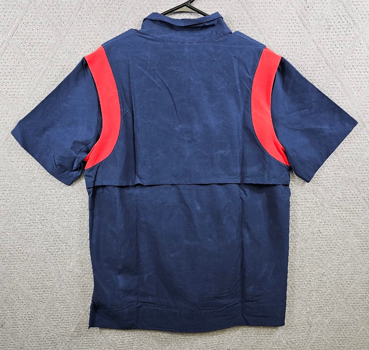 Nike Coach Jacket 1/4 Zip Pullover Short Sleeve Navy Red DJ5113-420 Size S gallery