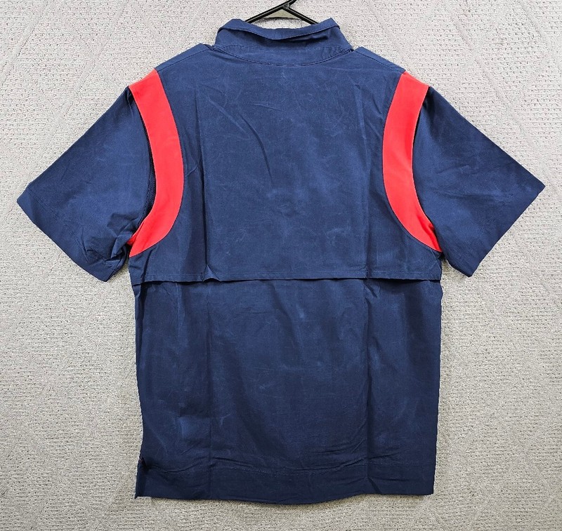 Nike Coach Jacket 1/4 Zip Pullover Short Sleeve Navy Red DJ5113-420 Size S gallery