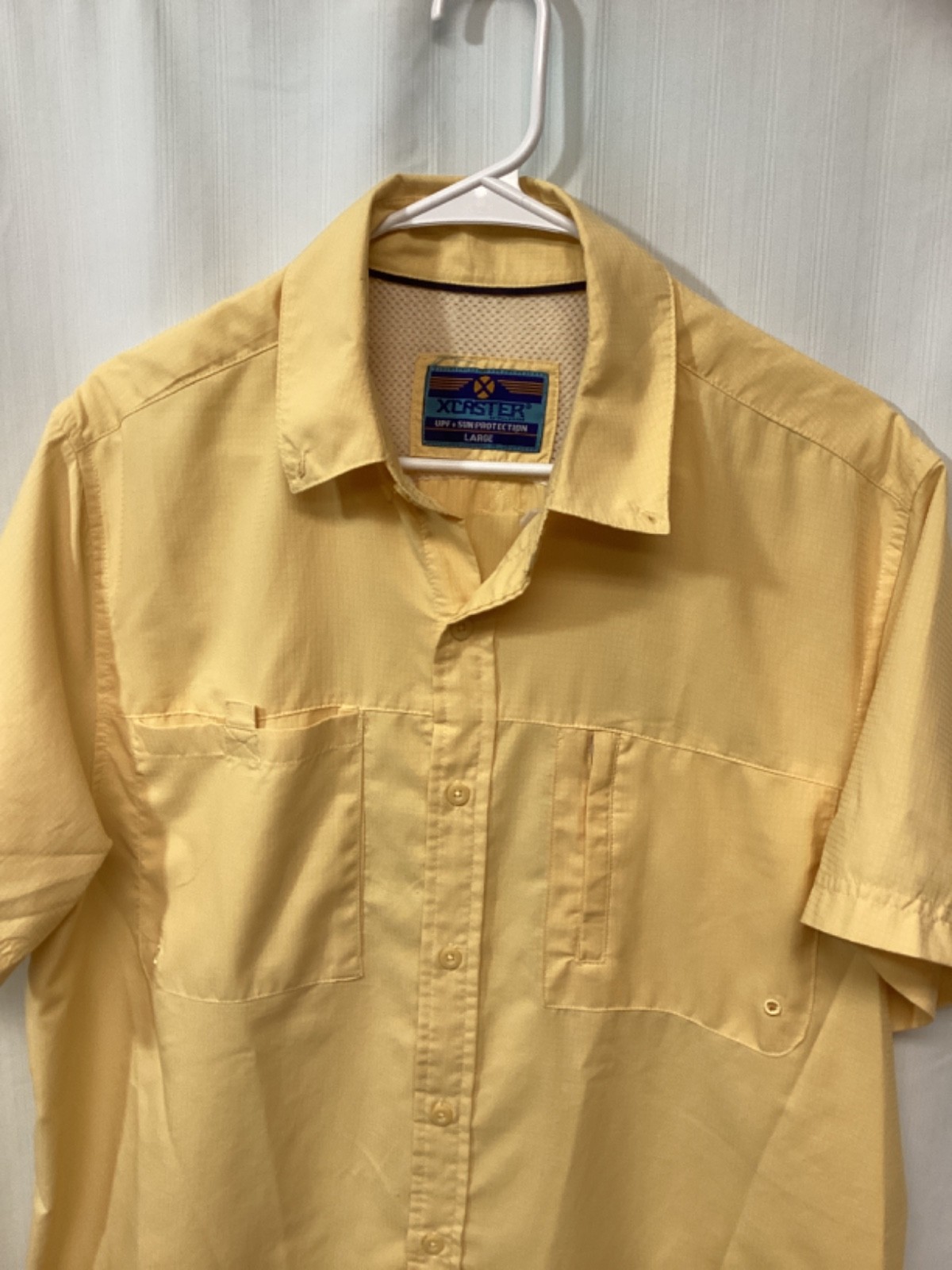 XCASTER Tallwoods Yellow Large Short Sleeve Polyester Activewear Fishing B6 gallery