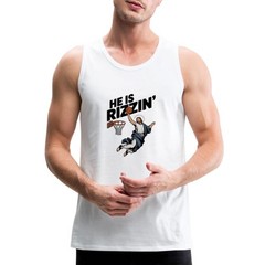 He Is Rizzin’ | Funny Jesus Basketball Men’s Premium Tank