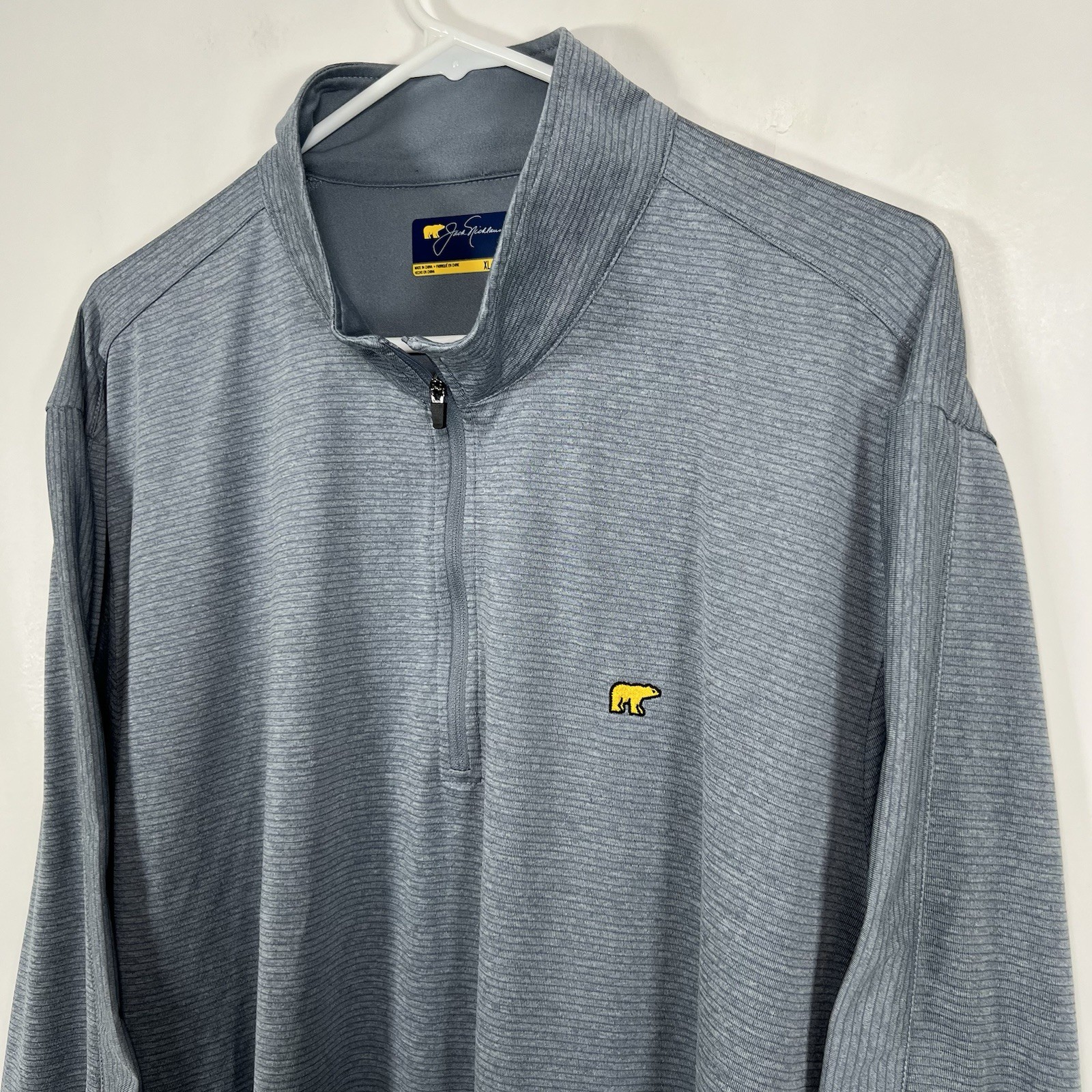Jack Nicklaus 1/4 Zip Performance Pullover Mens Size XL Light Blue Striped EUC gallery
