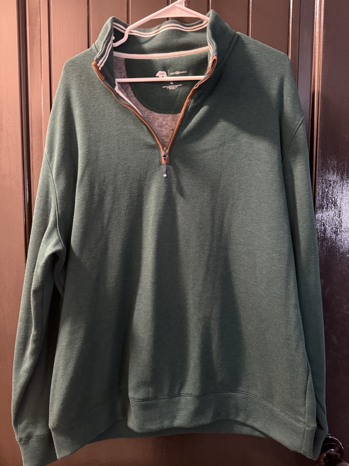 Onward Reserve Performance Sweater Mens XL Green Golf 1/4 Zip Fleece Pullover gallery