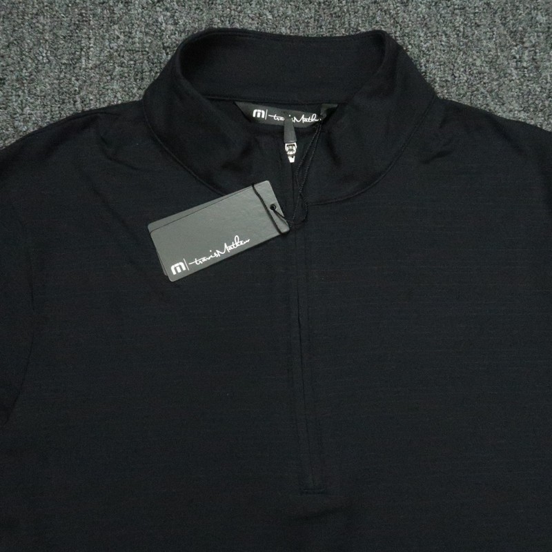 Travis Mathew Pullover Mens Small Black Havasu 1/4 Zip Stretch Pockets Golf NWT gallery