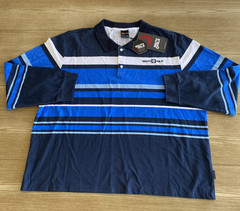 Camiseta South Pole Para Hombres Manga Larga Con Cuello Y Estampado Rayas XXL