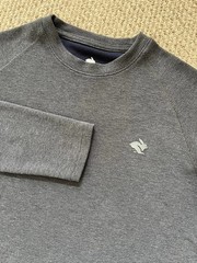 Rabbit Running EZ Pullover Crewneck Men’s S Lightweight Logo Gray Waffle Thermal