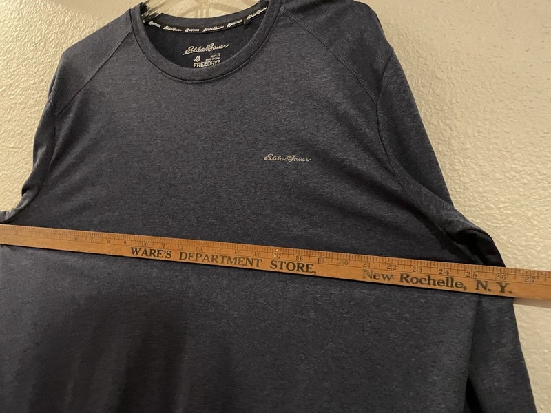 Eddie Bauer Motion Men's Freedry Dark Gray Long Sleeve T-Shirt Size XL ~ EUC gallery