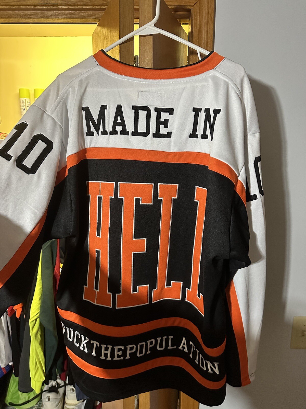 FTP Made In Hell Hockey Jersey Black Orange Large FuckThePopulation NHL gallery