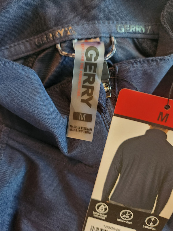 Gerry Men's Active Quarter Zip Long Sleeve Blue Medium- New gallery