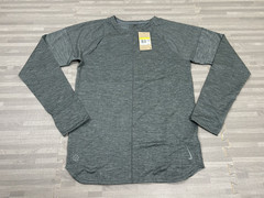Nike Yoga Dri-Fit Long Sleeve Top Mens Small Gray Knit Stretch FB7775-437 $85