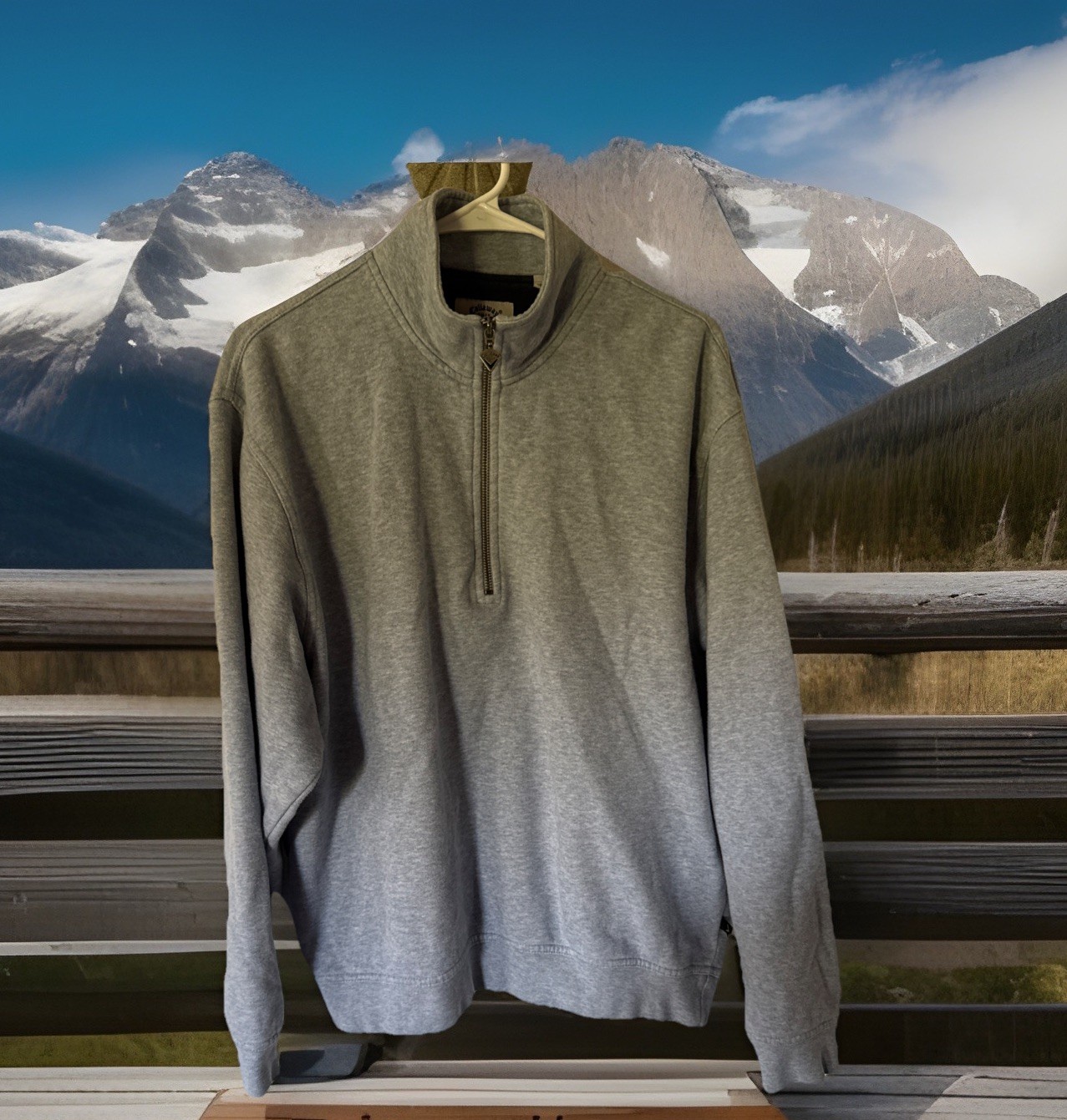 Callaway 1/4 Zip Pullover Men's S Blue Elbow Stitching Golf Logo Brushed Fleece gallery