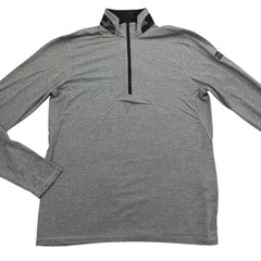 Greyson Brrr Pullover Mens S Gray Mock Neck 1/4 Zip Slim Breathable Golf Logo