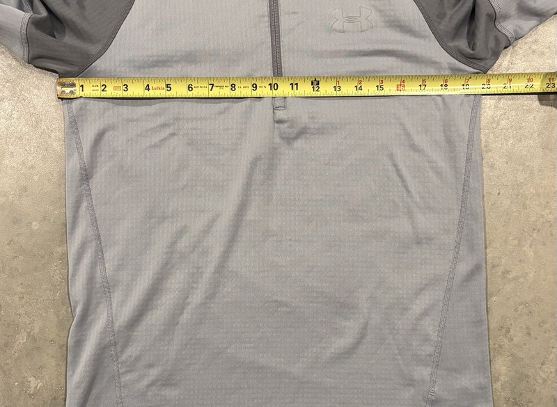 Under Armour Run 1/2 Zip Waffle Pullover Mens Medium Gray Hooded All Season gallery