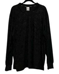 Nike Tech Pack Floral Jacquard Long Sleeve Polo Shirt Black DQ4294-010 Men’s XL