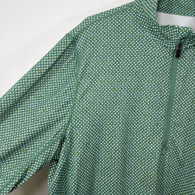 1764 Golf 1/4 Zip Pullover Mens Medium Green Yellow Masters Colors Geometric AOP gallery