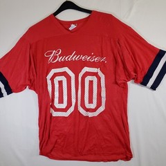Empire Sporting Goods Red Budweiser VTG 70s 80s 42/44 Football Jersey Shirt Top
