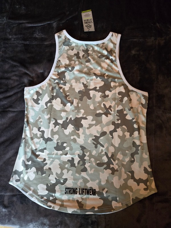 Strong Liftwear Apex Meshflow tank White/ Camo Large Brand New gallery