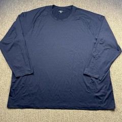 Lands End Mens 4XL Tall Rashguard Shirt Long Sleeve Crew Neck Lightweight Blue