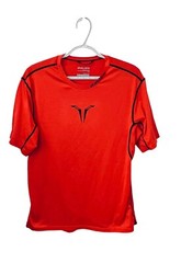 Bauer Hockey Mens L Atheletic Top Short Sleeve Orange Black Trim