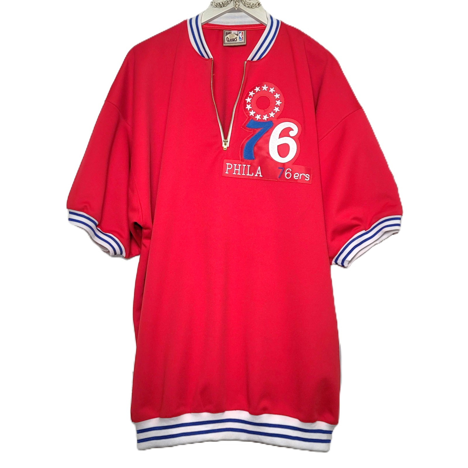 Mitchell & Ness Classics NBA Philadelphia 76ers Sz 56 3XL Quarter Zip Pullover gallery