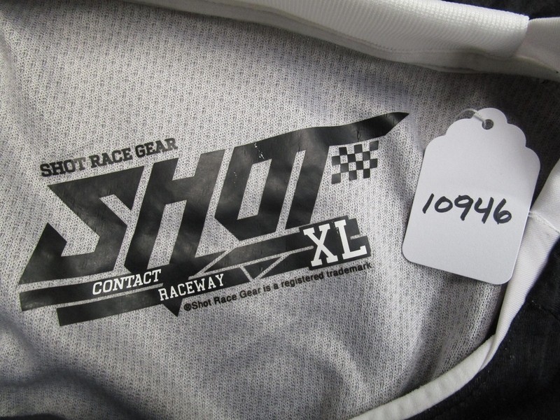 Shot Race Gear Jersey Shirt Mens XL Black Red White Contact Raceway Motocross gallery